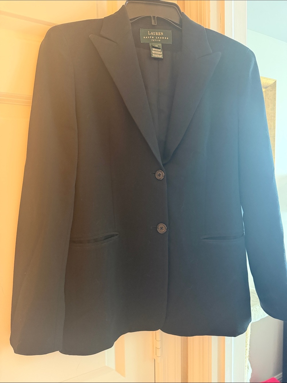 Lauren Ralph Lauren Black Tailored Two-Button Blazer